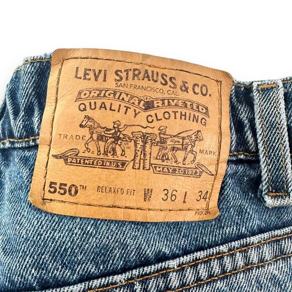 Vtg 90s Levis Jeans 550 Orange Tab Relaxed Fit Cotton Wallet Fade Denim W36 L34 - Picture 11 of 16